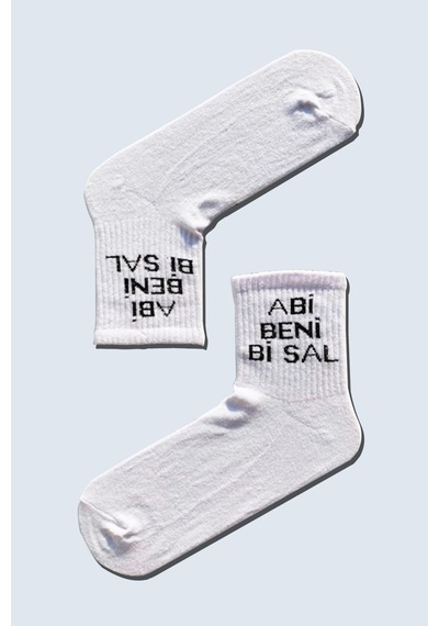 Carnaval Socks 7'li Yazılı Desenli Renkli Tasarım Çorap Seti Beyaz