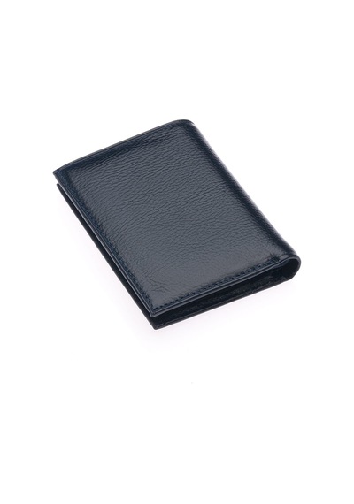 Westpolo Hakiki Deri Kağıt Para Ve Bol Şeffaf Kart Bölmeli Unisex Kartlık - Lacivert Lacivert