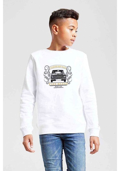 Tshirthane Turkish Hotrock Murat 124 Baskılı Unisex Çocuk Beyaz Sweatshirt Beyaz