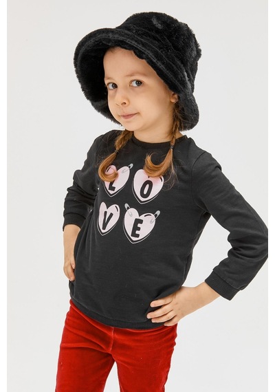 Benitto Kids Benittokids Kız Çocuk Peluş Bucket Şapka 7001-siyah