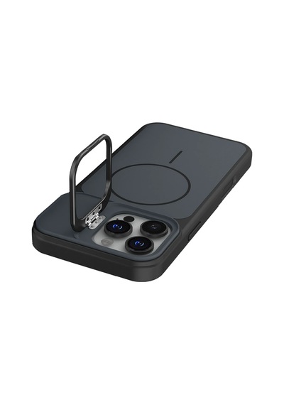 Joko Apple iPhone Uyumlu   16 Pro Max Pale Magsafe Standlı Kapak - Siyah