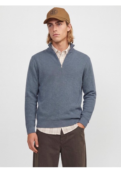 Jack & Jones Jprmılano Stıtch Knıt Half Zıp Sn Turbulence Çok Renkli