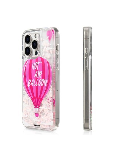 Apple iPhone 16 Pro Max Kılıf Magsafe Uyumlu Parlak Kumlu Sıvılı Youngkit Pink Dream Quicksand Seri Pembe