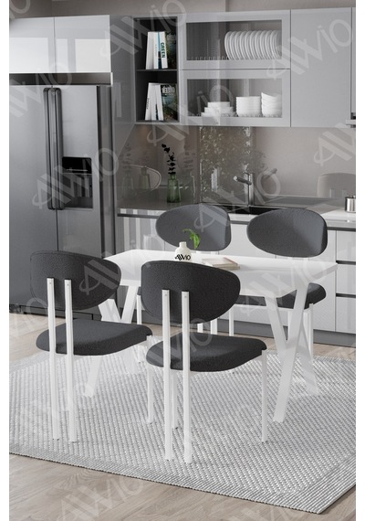 Avvio Hauga Lotus Sandalye 80x120 Yemek Masası Mutfak Masası 4 Kişilik Masa Sandalye Takımı Beyaz Masa Sandalye Gri Avvio Hauga Lotus Sandalye 80x120 Yemek Masası Mutfak Masası 4 Kişilik Masa Sandalye Takımı Beyaz Masa Sandalye Gri