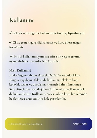 Bulaşık Sabunu 2 Adet - Doğal Katkısız, Doğa Ve Cilt Dostu El Yapımı Sabun