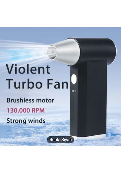 Fan - Toz Ve Kar Temizliği İçin Yüksek Hızlı, Sessiz Çalışma, Usb Şarj Edilebilir,130.000 Rpm Turbo