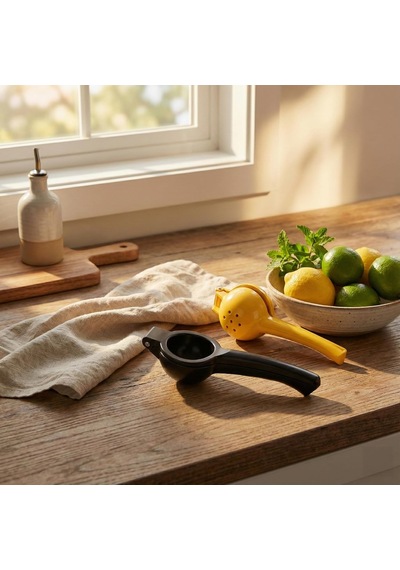 Haus Pratik Metal Limon Sıkacağı Ergonomik Narenciye Sıkacağı Siyah Çok Renkli