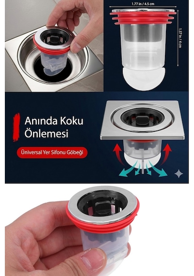 Tuvaletl Banyo Duş Giderleri İçin Süzgeç Çek Valfi Koku Önleyici, Böcek Geçirmez, Çekirdekli