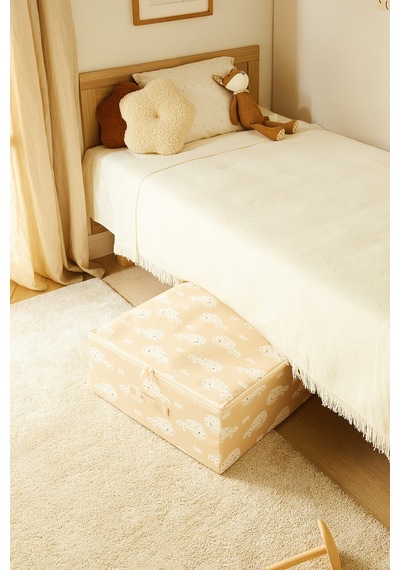 Ocean Home Textile Çocuk Odası Sevimli Balina Destekli Kutu Hurç 45 X 55 X 18 Cm Bej