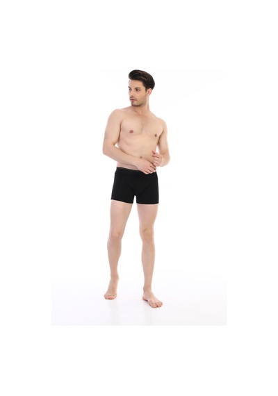 Çift Kaplan Erkek Elastanlı Siyah Boxer 889 Siyah