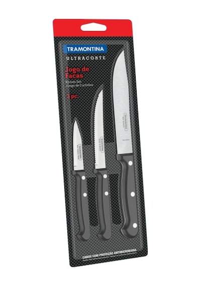 Tramontina 23899/051 3 Lü Bıçak Seti Blisterli Siyah
