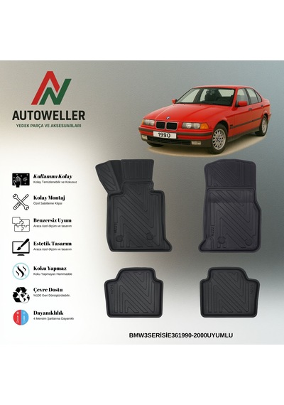 Bmw 3 Serisi E36 1990-2000 Uyumlu Havuzlu Oto Paspas