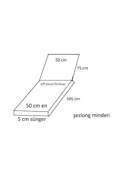 Mirzademarket Şezlong Minderi Median Pam./Pol. Kumaş Fermuarlı-Sarı/Beyaz
