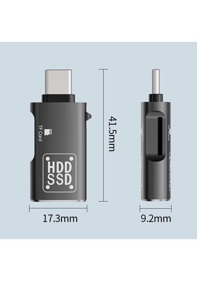Polham 2in1 Type C To Tf Kart Ve Usb Çevirici Otg Adaptör, Şarj Ve Data Aktarım Otg Çeviricisi, Yüksek Hızlı