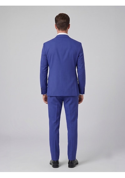 Tk6893 Erkek Klasik 2 Li Takım Elbise 2 Düğmeli Slim Fit Esnek Kumaş Çift Yırtmaçlı 7 Drop İndigo