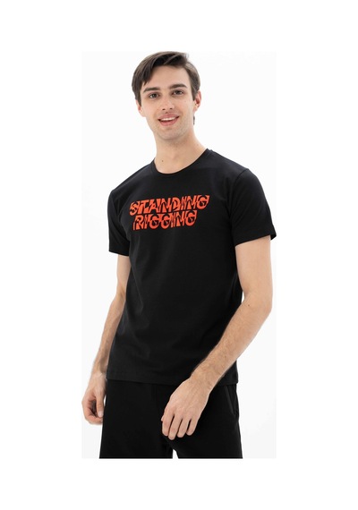 AR-MA Arma Erkek Slim Fit Bisiklet Yaka Tişört Y25344452001 Siyah