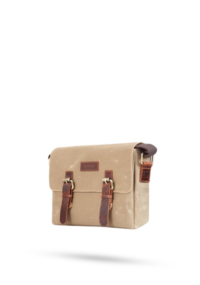 Gillario Design 01 Kanvas - Deri Postacı Çanta Camel