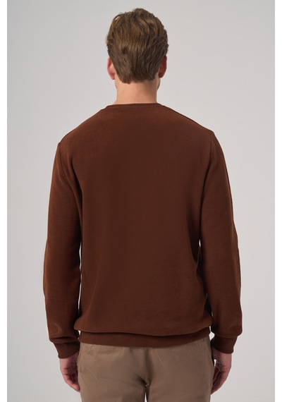 Morven Erkek Kiremit Trend Bisiklet Yaka Sweatshirt 26ks063003460 Kiremit