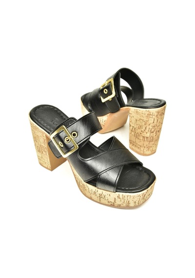 Fox Shoes U996251709 Siyah Kalın Topuklu Kadın Ayakkabı Siyah