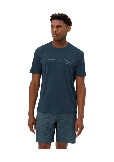 Vaude Cyclist V Bisiklet Yaka Erkek T-shirt 42125 Dark Sea/blue