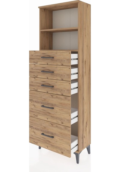 Arges Dolap 2 Raflı 5 Çekmeceli 60x30x182 Çam-çam Çam Arges Dolap 2 Raflı 5 Çekmeceli 60x30x182 Çam-çam Çam
