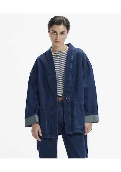 Yargıcı Kemer Detaylı Non Denim Pardösü İndigo