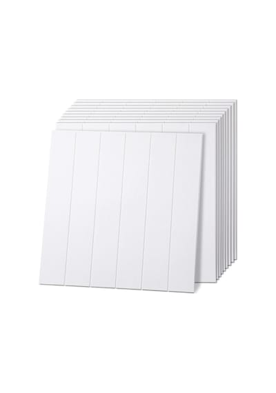 Beyaz Lambri 3D Kendinden Yapışkanlı Duvar Kağıdı Paneli Nw43