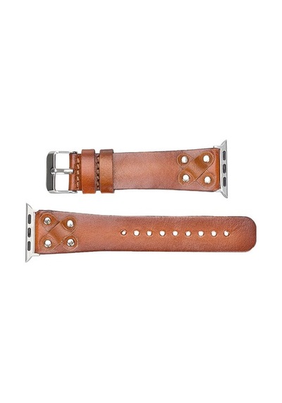 Apple Watch Uyumlu Deri Kordon Cross 42-44-45mm St Rst2e