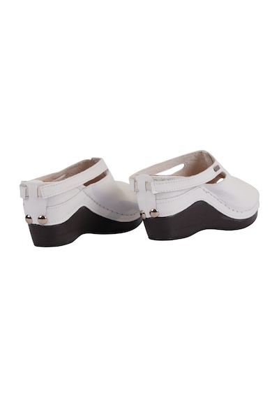 Napa Shoes Ortopedik Konforlu Dolgu Topuk Ayarlanabilir Açık Burun Terlik Napa-1001 Beyaz