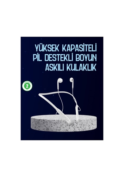 Usb Şarjlı Uzun Ömürlü Boyun Askılı Bluetooth Kulaklık - Karbul4244-7350 Renkli