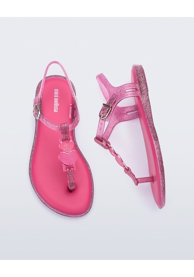 Mini Melissa Kız Çocuk Simli Sandalet Pembe