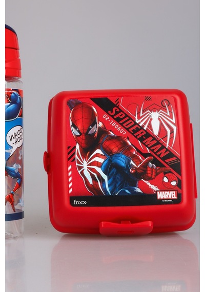 "dekomus Cep Defteri Hediyeli" Lisanslı Spıderman 500 Ml Trıtan Matara Ve 2 Katlı Beslenme Kutusu / Lunch Box Seti Altın