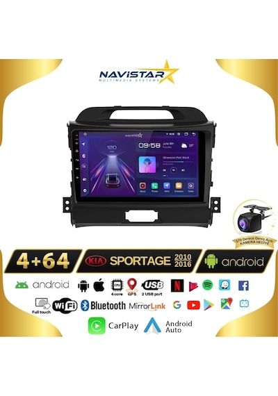 Kia Sportage 4gb + 64gb Kablosuz Carplay 2010-2016 Android 13 Na