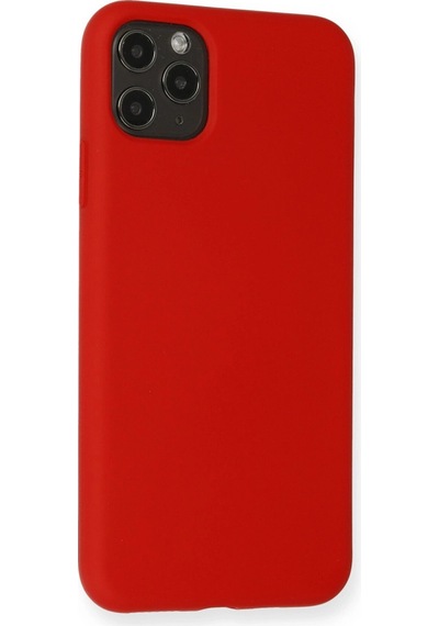 Apple Uyumlu iPhone 11 Pro Max Kılıf Nano İçi Kadife Silikon Kırmızı/