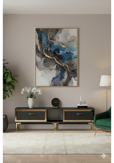 Tsa1503ag - Tunatv150 Tv Stand, Tv Sehpası Antrasit-gold 150cm