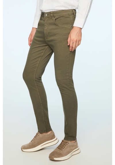 Morven Erkek Haki Denim 5 Cep Slim Fit Jean Kot Pantolon 26ms003032710 Haki
