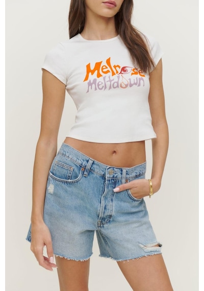 Madmext Beyaz Baskılı Bisiklet Yaka Tişört Mg1756-beyaz Beyaz