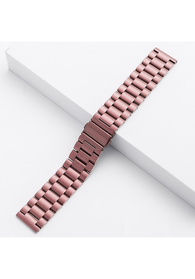 Caseonn Realme Watch 3 Pro Kordon Paslanmaz Çelik Metal Kayış Rose Pink