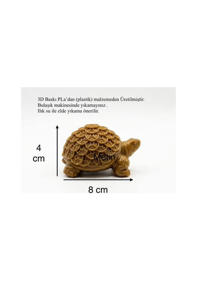 Feng Shui Kaplumbağa Biblosu 3d Baskı Pla Dekoratif Şans, Bereket Ve Uzun Ömür Sembolü 8x4 Cm