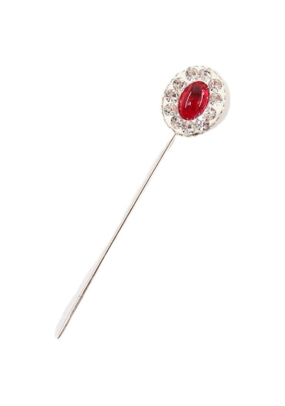 Numetal 8 Li Bordo Yakut Taşlı Eşarp İğnesi. Şal İğnesi. Türban İğnesi. Başörtü İğnesi. Eşarp Ve Şal İğnesi. Gümüş