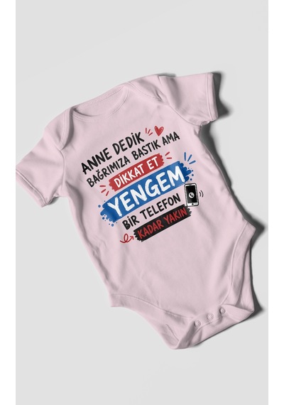 Morivokids Anneye Özel Kısa Kollu Bebek Body %100 Pamuk Zbn238-kk Bebe Pembe