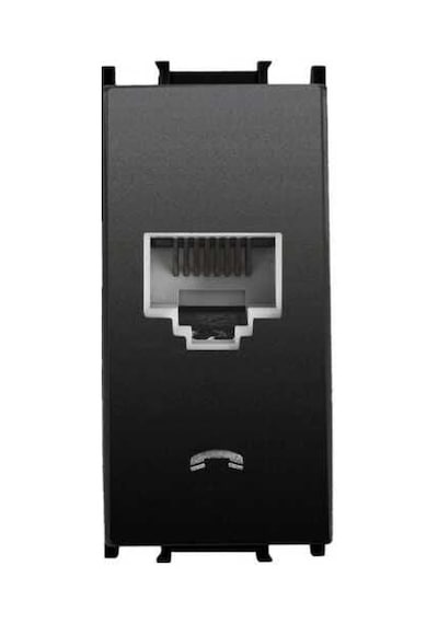 Panasonic Modüler Siyah Nümeris Telefon Prizi Cat-3 Altlık+kapak 1m - Wvtt14024bl-tr