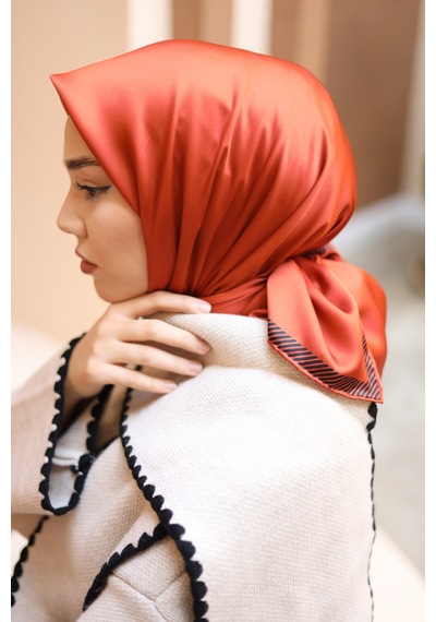 Silk Home Düz Micro Saten Eşarp 28011-13 Bakır
