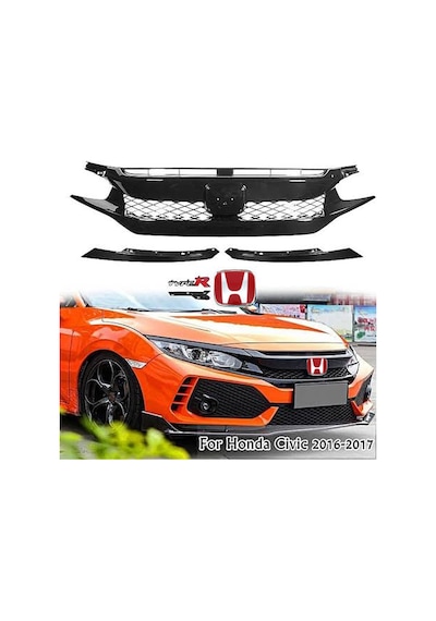 Honda Civic Fc5 Typer Ön Panjur ve Far Kaşları Siyah