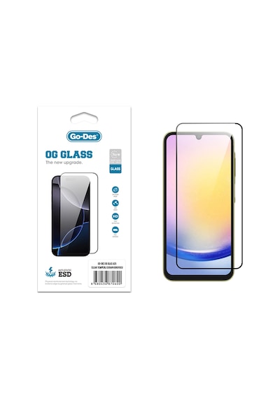 Galaxy A25 Uyumlu Go Des Og Glass Antistatik Temperli Cam Ekran Koruyucu Şeffaf