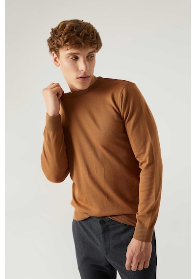 D'S Damat Ds Damat Regular Fit Camel Tüylenme Yapmayan Bisiklet Yaka Triko Kazak 5hf06ort12004 C01