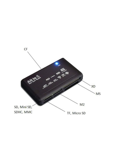 Compact Tf Micro Sd Mmc M2 Ms Xd Sdhc Kartlar Çoklu Kart Okuyucu