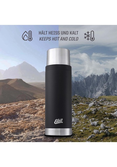 Sculptor Paslanmaz Çelik Vakumlu Termos Siyah 1l