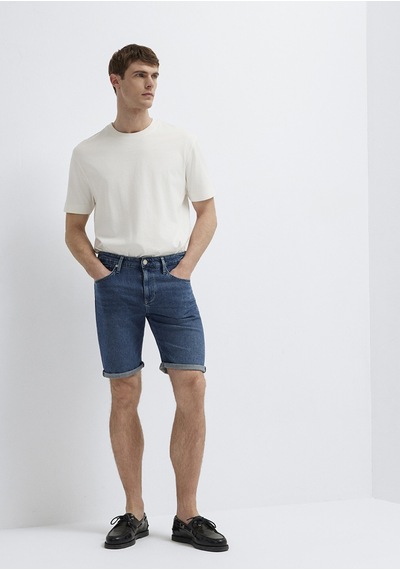 Mavi - Brian Premium Blue Puslu Koyu Mavi Jean Şort 04184a3304