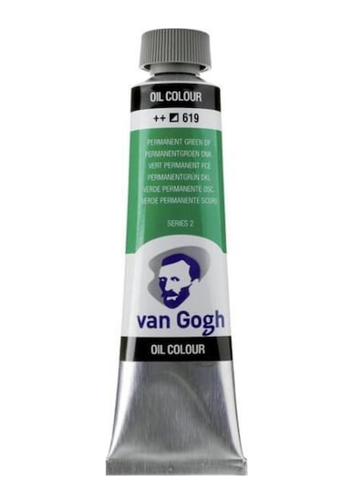 Van Gogh 40ml Yağlı Boya Permanent Green Deep / 619 Karışık, Çok Renkli